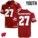 Youth Wisconsin Badgers NCAA #27 Cristian Volpentesta Red Authentic Under Armour Stitched College Football Jersey EV31J35PM